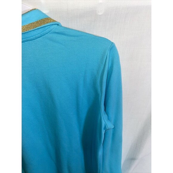 Quacker Factory Fashion Running Jacket Women's Size Medium Baby Blue Zip Front - Picture 10 of 12